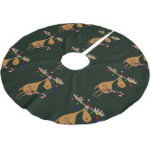 Funny Kerstmis Moose Tree Skirt Kerstboom Rok (Gekanteld)