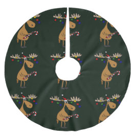 Funny Kerstmis Moose Tree Skirt Kerstboom Rok