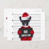 Funny Kerstmis Mugshot Bad Santa's Dog Feestdagenkaart (Voorkant / Achterkant)
