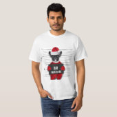 Funny Kerstmis Mugshot Bad Santa's Dog T-shirt (Voorkant volledig)