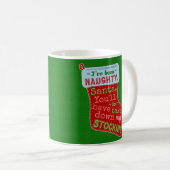 Funny Kerstmis Naughty Stocking Santa Claus Joke Koffiemok (Voorkant rechts)