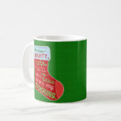 Funny Kerstmis Naughty Stocking Santa Claus Joke Koffiemok (Voorkant links)