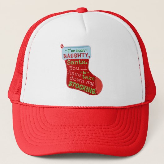 Funny Kerstmis Naughty Stocking Santa Claus Joke Trucker Pet (Voorkant)