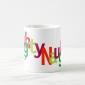 Funny Kerstmis Naughty Typography Monogram Koffiemok (Center)