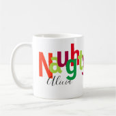 Funny Kerstmis Naughty Typography Monogram Koffiemok (Links)
