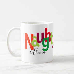 Funny Kerstmis Naughty Typography Monogram Koffiemok