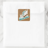 Funny Kerstmis Nutkraker Vierkante Sticker (Tas)