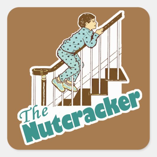 Funny Kerstmis Nutkraker Vierkante Sticker (Voorkant)