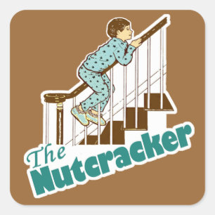 Funny Kerstmis Nutkraker Vierkante Sticker