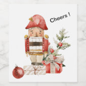 Funny Kerstmis Nutkraker Wine Label Wijn Etiket (Enkel label)