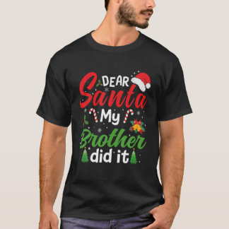 Funny Kerstmis Pajama Beste Santa Mijn broer T-shirt