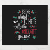 Funny Kerstmis Pajamas Pjs Couples Kerstmis Sparkling Wijnetiket (Enkel label)