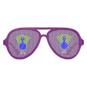 Funny Kerstmis Peacock Aviator Zonnebril (Voorkant)