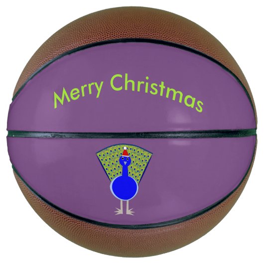 Funny Kerstmis Peacock Basketbal (Voorkant)
