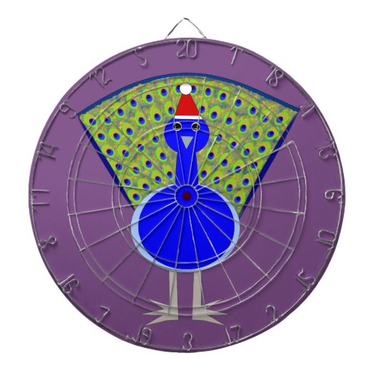 Funny Kerstmis Peacock Dartbord (Voorkant)