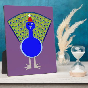 Funny Kerstmis Peacock Fotoplaat