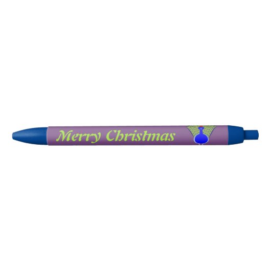 Funny Kerstmis Peacock gepersonaliseerd Blauwe Inkt Pen (Voorkant)