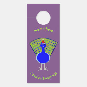 Funny Kerstmis Peacock gepersonaliseerd Deurhanger