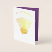 Funny Kerstmis Peacock gepersonaliseerd Folie Kaarten (Voorkant)