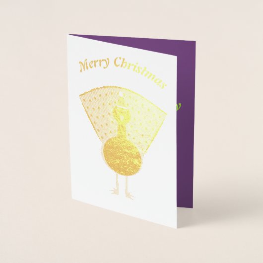 Funny Kerstmis Peacock gepersonaliseerd Folie Kaarten (Voorkant)