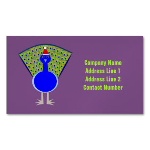 Funny Kerstmis Peacock gepersonaliseerd Magnetisch Visitekaartje
