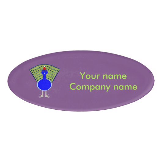 Funny Kerstmis Peacock gepersonaliseerd Naambadge (Voorkant)