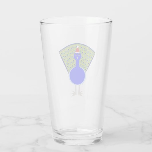 Funny Kerstmis Peacock Glas (Achterkant)