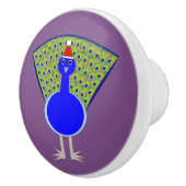 Funny Kerstmis Peacock Keramische Knop (Rechts)