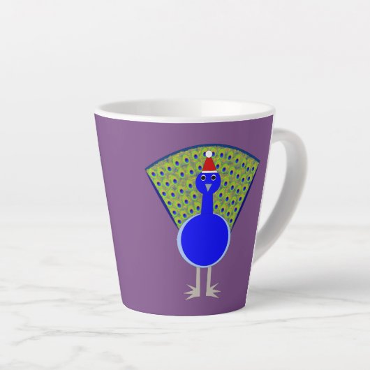Funny Kerstmis Peacock Latte Mok (Rechterhoek)