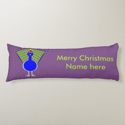 Funny Kerstmis Peacock Lichaamskussen (Voorkant)