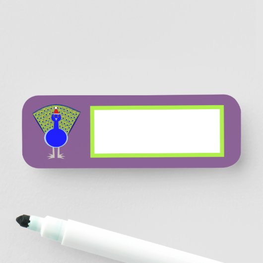 Funny Kerstmis Peacock Naamplaatje (In situ)