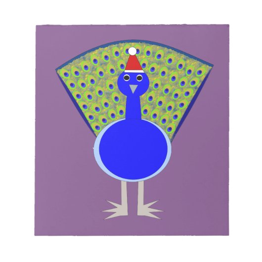 Funny Kerstmis Peacock Notitieblok (Voorkant)