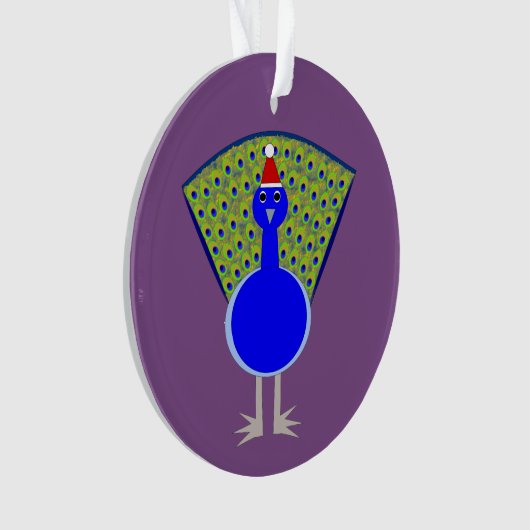 Funny Kerstmis Peacock Ornament (voorkant)