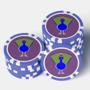 Funny Kerstmis Peacock Poker Chips