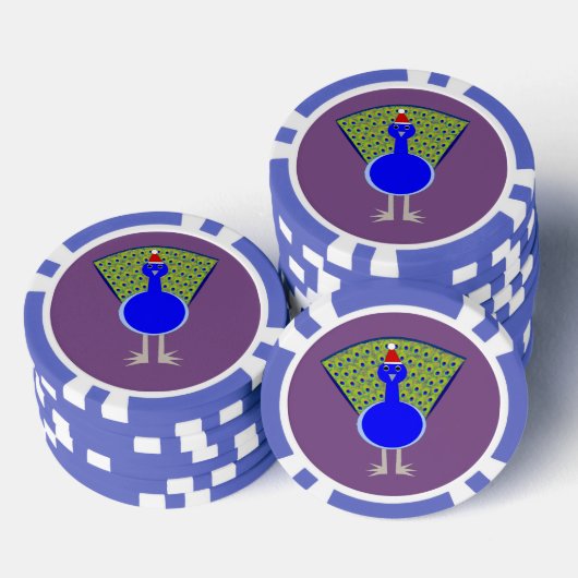 Funny Kerstmis Peacock Poker Chips (Opstapeling)