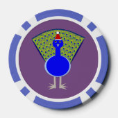Funny Kerstmis Peacock Poker Chips (Achterkant)