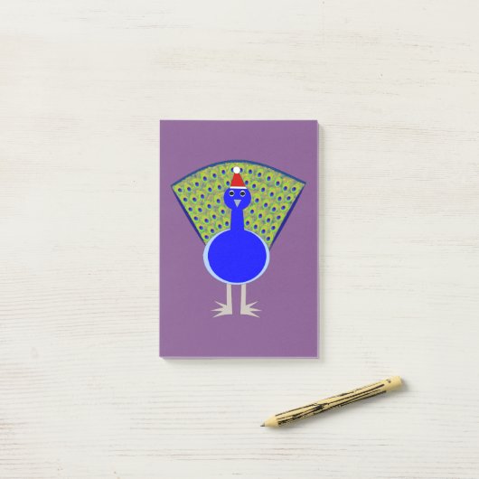 Funny Kerstmis Peacock Post-it® Notes (Op bureau)