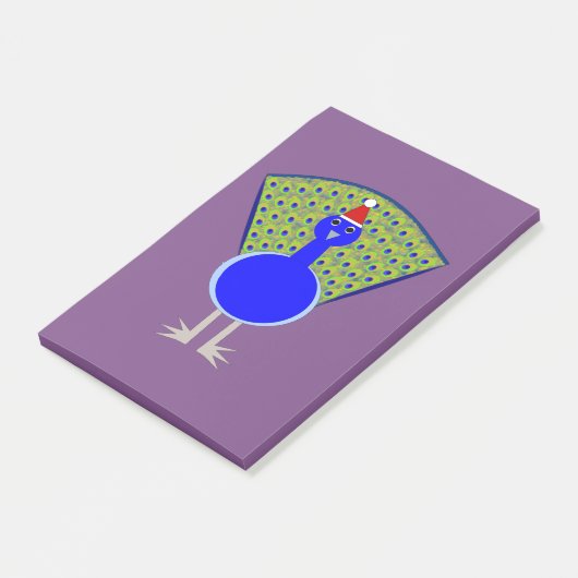 Funny Kerstmis Peacock Post-it® Notes (Schuin)