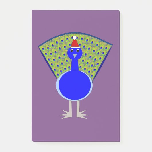 Funny Kerstmis Peacock Post-it® Notes (Voorkant)
