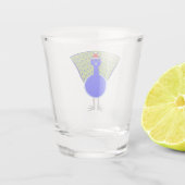 Funny Kerstmis Peacock Shot Glas (Achterkant)