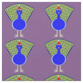 Funny Kerstmis Peacock Stof (Close Up)