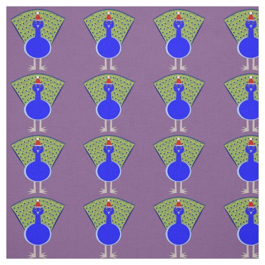 Funny Kerstmis Peacock Stof (Swatch)
