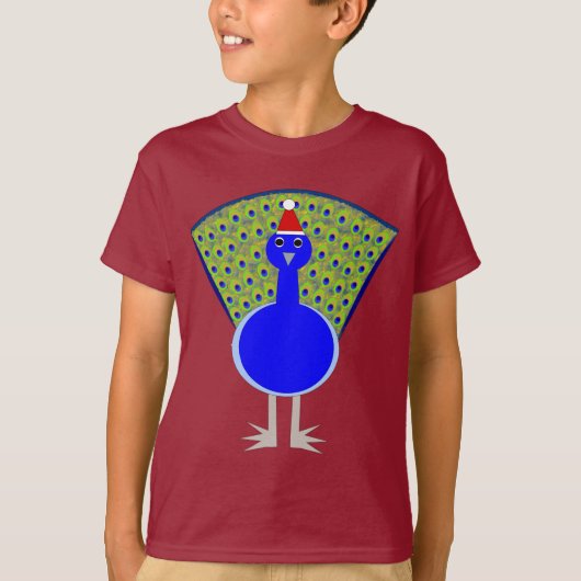 Funny Kerstmis Peacock T-shirt (Voorkant)