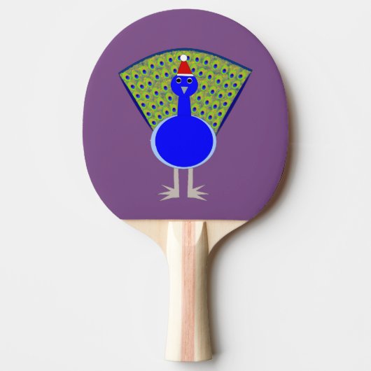 Funny Kerstmis Peacock Tafeltennisbatje (Voorkant)