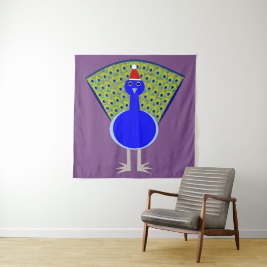 Funny Kerstmis Peacock Wandkleed (In situ)