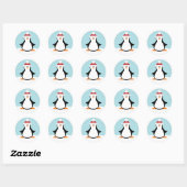 Funny Kerstmis Penguin Ronde Sticker (Vel)