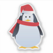 Funny Kerstmis Penguin Sticker (Voorkant)