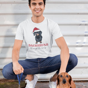 Funny Kerstmis Pet   Dachshund door sneeuw T T-shirt