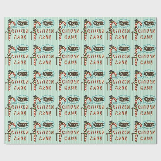 Funny Kerstmis Pun Citizen Cane Holiday Humor Cadeaupapier (Vlak)