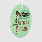 Funny Kerstmis Pun Citizen Cane Ornament (voorkant)